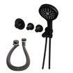 Brauer Black carving encastré - ensemble de douche - 3 boutons carving - douchette ronde 3 positions - Électrolyse - noir mat SW716176