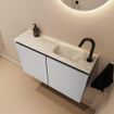 MONDIAZ TURE-DLUX Meuble toilette - 80cm - Plata - EDEN - vasque Ostra - position droite - 1 trou de robinet SW1104998