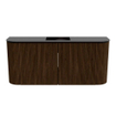 Mondiaz JOYA 93.2cm toiletmeubel - ronding links en rechts kleur Walnut - Wastafel FAYE positie Midden 1 kraangat kleur Urban. SW1421379
