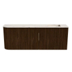Mondiaz JOYA-DLUX Meuble de salle de bains 111,6cm - arrondi gauche couleur Walnut - Vasque FAYE position Droite 1 trou de robinet couleur Nata SW1424528