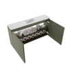 MONDIAZ TURE-DLUX Meuble toilette - 100cm - Army - EDEN - vasque Opalo - position centrale - sans trou de robinet SW1104246