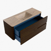 Mondiaz CIRO-DLUX Ensemble de meubles de salle de bains - 120x45x50cm - Vasque solid surface Saba - 1 lavabo au milieu - sans trous de robinet - 2 tiroirs - Noyer SW1530668