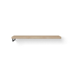 Looox Wood collection Solo plan sous vasque - 160x46cm - Avec porte-serviettes (gauche) noir mat - Chêne massif Old grey SW108665
