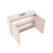 MONDIAZ TURE-DLUX Meuble toilette - 80cm - Rosee - EDEN - vasque Ostra - position centrale - 1 trou de robinet SW1105032