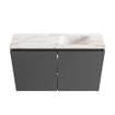 MONDIAZ TURE-DLUX Meuble WC 80 cm Dark Grey. Lavabo EDEN Frappe position droite. Avec 1 trou de robinet. SW1102737