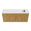 Mondiaz JOYA 90cm meuble de salle de bains - couleur Oak - Vasque FAYE position Droite 1 trou de robinet couleur Talc. SW1421117