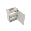 MONDIAZ TURE-DLUX Meuble de toilettes 40 cm Linen. Lavabo EDEN Glace position gauche. Sans trou de robinet. SW1103357