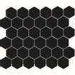 La Mosaic Factory Barcelona carreau mosaïque - 28,2x32,1cm - carrelage mural - Hexagone - Porcelaine Noir Brillant SW66207