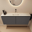 MONDIAZ TURE-DLUX Meuble toilette - 120cm - Dark Grey - EDEN - vasque Ostra - position centrale - sans trou de robinet SW1104820