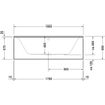 Duravit Darling New Baignoire acrylique rectangulaire avec 2 dossiers 180x80x48cm sans pieds blanc SW54473