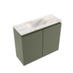 MONDIAZ TURE-DLUX Meuble toilette - 60cm - Army - EDEN - vasque Frappe - position centrale - 1 trou de robinet SW1102641