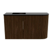 Mondiaz JOYA 71.6cm meuble de salle de bains - arrondi droit couleur Walnut - Vasque FAYE position Gauche Sans trou de robinet couleur Urban. SW1421391