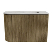 Mondiaz JOYA-DLUX Meuble de toilette 61,6cm - arrondi gauche couleur Dusk - Vasque FAYE position droite 1 trou de robinet couleur Glace SW1423198