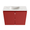 MONDIAZ TURE-DLUX Meuble toilette - 60cm - Fire - EDEN - vasque Ostra - position centrale - sans trou de robinet SW1104818