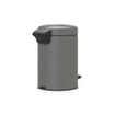 Brabantia NewIcon Poubelle à pédale - 3 litres - seau intérieur en plastique - gris béton minéral SW538280