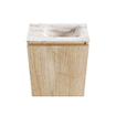 MONDIAZ TURE-DLUX Meuble toilette - 40cm - Washed Oak - EDEN - vasque Frappe - position droite - 1 trou de robinet SW1103041