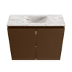 MONDIAZ TURE-DLUX Meuble toilette - 60cm - Rust - EDEN - vasque Glace - position centrale - sans trou de robinet SW1103470