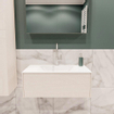 MONDIAZ LUSH Ensemble de meuble de salle de bain - 80cm - 1 tiroir - lavabo cloud - vasque centrale - 1 trou de robinet - sous-couche SW409537