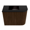 Mondiaz JOYA 51.6cm meuble de toilette - arrondi droit couleur Walnut - Vasque FAYE position Gauche 1 trou de robinet couleur Urban. SW1421350