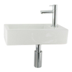 Differnz Set lave-mains 37,5x18,5cm céramique 1 trou complet blanc SECOND CHOIX OUT5078