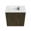 Mondiaz JOYA 40cm toiletmeubel - kleur Shadow - Wastafel FAYE positie Links 1 kraangat kleur Talc. SW1421443