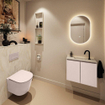 MONDIAZ TURE-DLUX Meuble toilette - 60cm - Rosee - EDEN - vasque Ostra - position centrale - 1 trou de robinet SW1105027