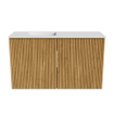 Mondiaz JOYA 70cm toiletmeubel - kleur Oak - Wastafel FAYE positie Links 1 kraangat kleur Talc. SW1421107