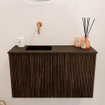 Mondiaz JOYA 70cm toiletmeubel - kleur Walnut - Wastafel FAYE positie Links Zonder kraangat kleur Urban. SW1426192