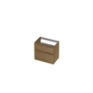 INK Fineer 45 Wastafelonderkast - 70x45x65cm - 2 lades - greeploos - houten keerlijst - a symmetrisch - MDF Fineer Natur SW693379