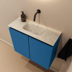 MONDIAZ TURE-DLUX Meuble de toilettes 60 cm Jeans. Lavabo EDEN Ostra position milieu. Sans trou de robinet. SW1104860