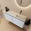 MONDIAZ TURE-DLUX Meuble toilette - 100cm - Clay - EDEN - vasque Ostra - position droite - sans trou de robinet SW1104810