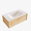 ENSEMBLE DE MEUBLE MONDIAZ LUSH - 80cm - 1 tiroir - lavabo cloud - vasque centrale - 0 trous de robinet - chêne blanchi SW409415