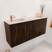 Mondiaz JOYA-DLUX 90cm toiletmeubel - kleur Walnut - Wastafel FAYE positie Links 1 kraangat kleur Nata. SW1424504
