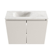 MONDIAZ TURE-DLUX Meuble toilette - 60cm - Linen - EDEN - vasque Ostra - position gauche - 1 trou de robinet SW1104921