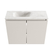 MONDIAZ TURE-DLUX Meuble WC 60cm Linen. EDEN lavabo Ostra position gauche. Avec 1 trou de robinet. SW1104921