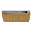 Mondiaz JOYA-DLUX 111.6cm toiletmeubel - ronding links kleur Oak - Wastafel FAYE positie Rechts Zonder kraangat kleur Sombra. SW1424292