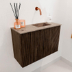 Mondiaz JOYA-DLUX 60cm toiletmeubel - kleur Walnut - Wastafel FAYE positie Rechts Zonder kraangat kleur Arena. SW1424337