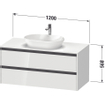 Duravit ketho 2 meuble sous lavabo avec plaque console et 2 tiroirs 120x55x56.8cm avec poignées blanc anthracite mat SW771799