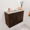 Mondiaz JOYA-DLUX 61.6cm toiletmeubel - ronding rechts kleur Walnut - Wastafel FAYE positie Links 1 kraangat kleur Opalo. SW1422545