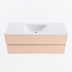 MONDIAZ VICA Ensemble meuble de salle de bains - 120cm - sous-meuble rosee - 2 tiroirs - lavabo cloud centré - 1 trou de robinet - version haute 60cm - talc SW1083338