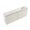 MONDIAZ TURE-DLUX Meuble de toilettes 120 cm Linen. Lavabo EDEN Frappe position droite. Sans trou de robinet. SW1102835