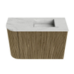 Mondiaz JOYA-DLUX Meuble de salle de bains - 61,6cm - arrondi gauche couleur Dusk - Vasque FAYE position Droite 1 trou de robinet couleur Opalo. SW1423321