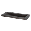 BRAUER Magma wastafel ondiep 100x40x5cm - 1 wasbak - 2 kraangaten - natuursteen - basalt antraciet SW23898