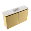 MONDIAZ TURE-DLUX Meuble de toilettes 80 cm Oro. EDEN lavabo Glace position centrale. Avec 1 trou de robinet. SW1103412