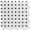 La Mosaic Factory Paris carreau mosaïque - 30x30cm - carrelage mural et de sol - Rectangulaire - Porcelaine Blanc et Noir Mat SW75885