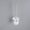 Fortifura Calvi Pack WC 3 pièces - porte-rouleau sans couvercle - brosse de toilette - crochet à serviette double rond - Inox brossé PVD SW1248431