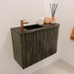 Mondiaz JOYA-DLUX 61.6cm toiletmeubel - ronding rechts kleur Shadow - Wastafel FAYE positie Links 1 kraangat kleur Lava. SW1422861