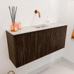 Mondiaz JOYA-DLUX 90cm meuble de salle de bains - couleur Walnut - Vasque FAYE position Milieu Sans trou de robinet couleur Nata. SW1424497
