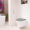 MONDIAZ LAVIE wandclosetpack - 36x53cm - diepspoel - rimless - Talc (white) - softclose - quick-release - toiletzitting - Smoke (grijs) SW1208737