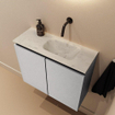 MONDIAZ TURE-DLUX Meuble toilette - 60cm - Plata - EDEN - vasque Opalo - position droite - sans trou de robinet SW1104475